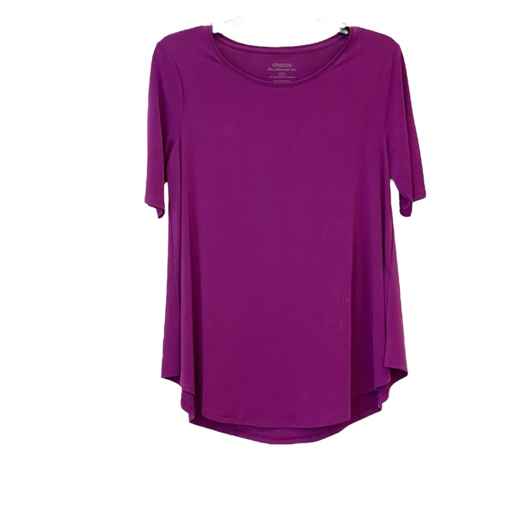 Chico’s ultimate tee flared short sleeve purple